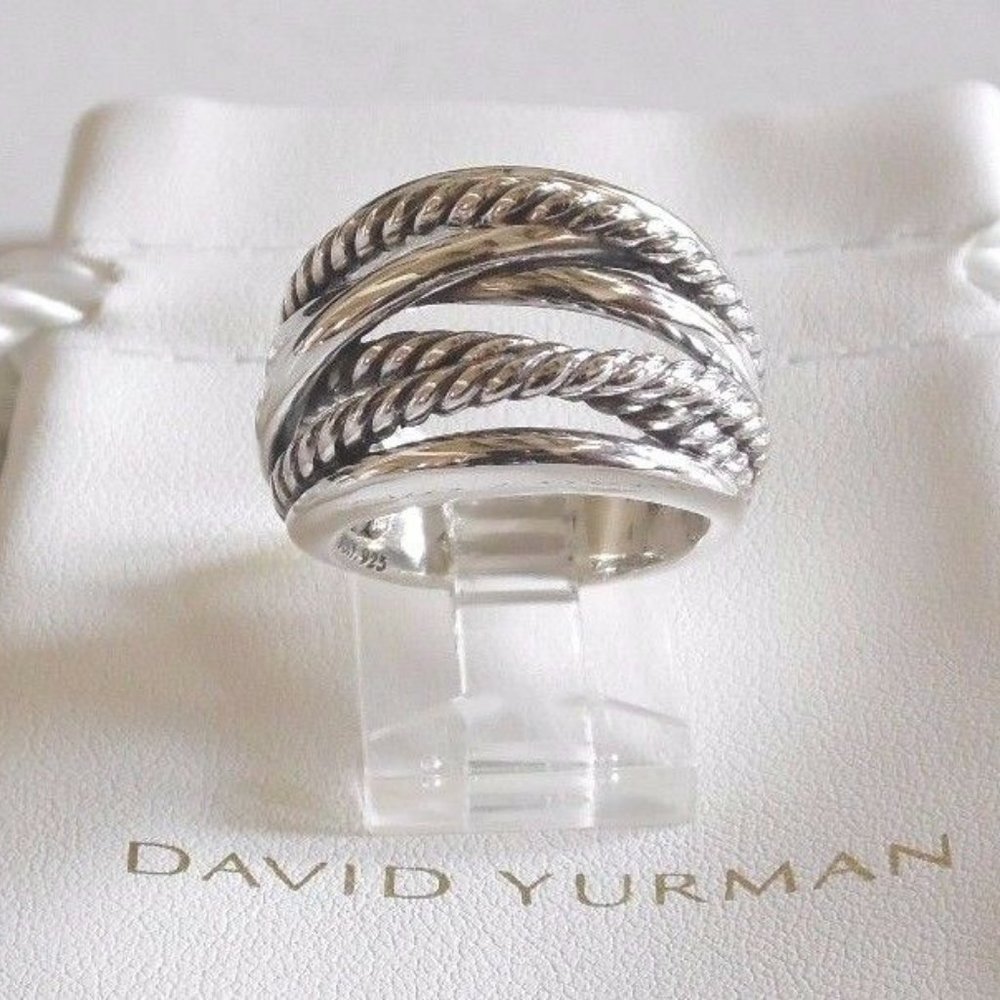 David Yurman Size 10 Sterling Wide Crossover Ring